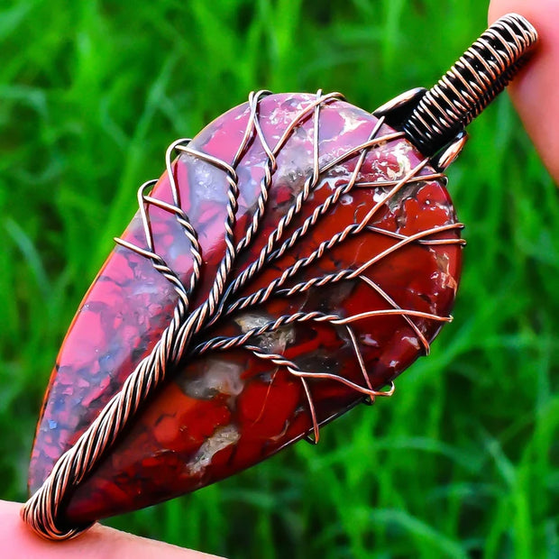 Tree Of Life - Morocco Seam Agate Pendant